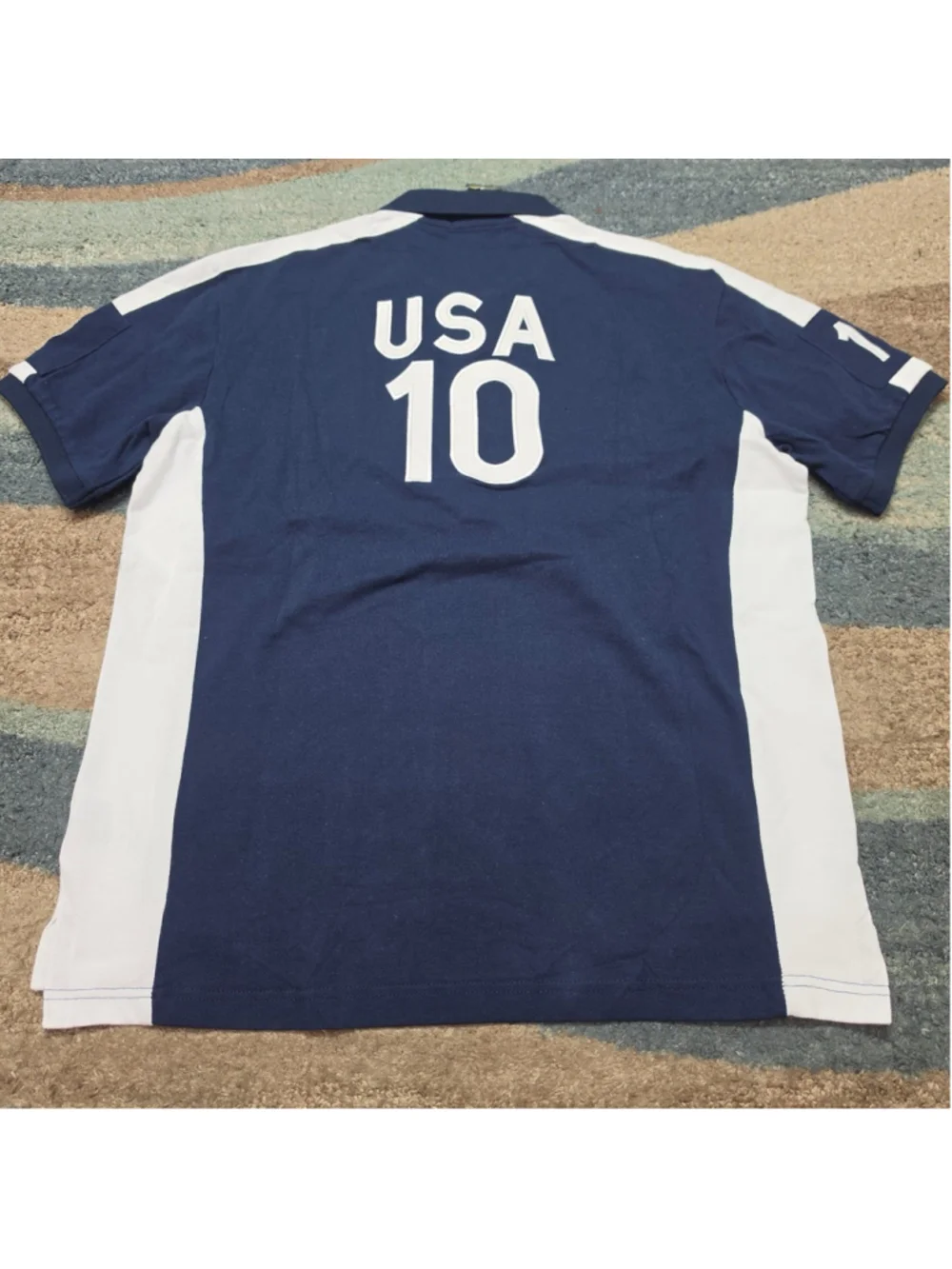 Polo Ralph Lauren USA Big Pony Polo Shirt XL Navy White Slim Fit
